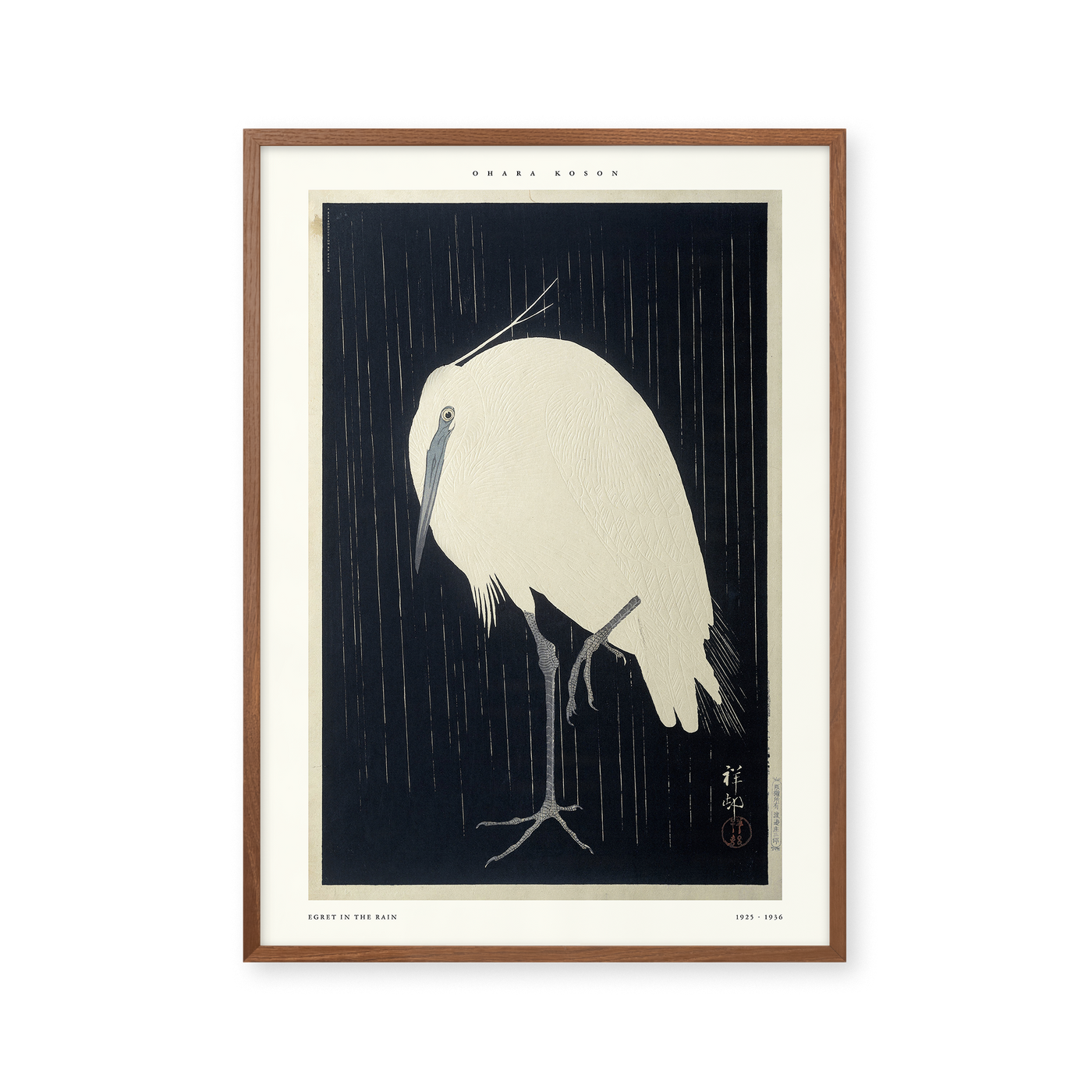 Egret in the rain