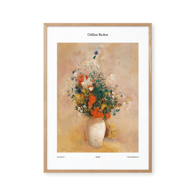 Vase of Flowers - Pink Background