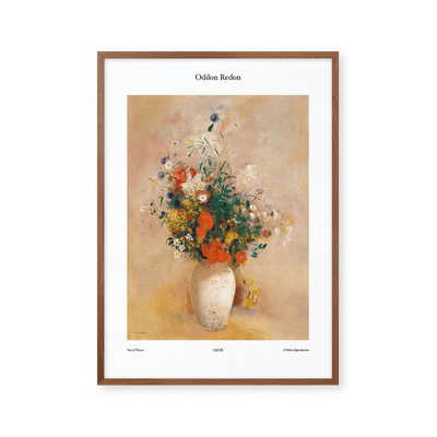 Vase of Flowers - Pink Background