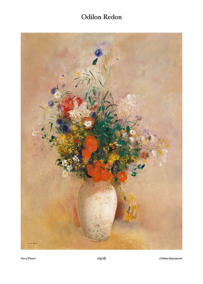 Vase of Flowers - Pink Background